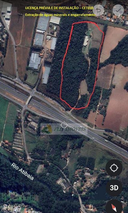 Terreno para extração de agua mineral e engarrafamento com 58.149 m² Rio Abaixo - Atibaia - SP