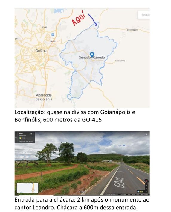 Chácara Senador Canedo Área / Terreno à Venda, 20000 por R$ 290.000 no setor Área Rural de Senador C