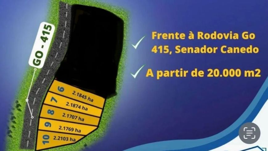 Área de 109298 m² à venda por R$ 7.500.000 na Área Rural de Senador Canedo - Senador Canedo