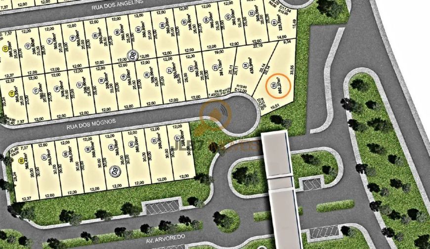 Lote em Condomínio Fechado com 602,27m² - Jardins Bolonha