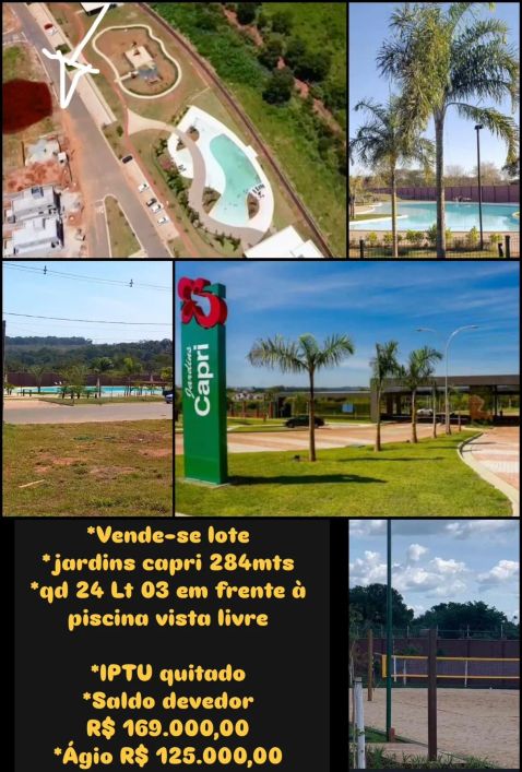 Ágio Lote Jardins Capri Lote à Venda, 284 por R$ 294.000 no setor Jardins Capri VN25508