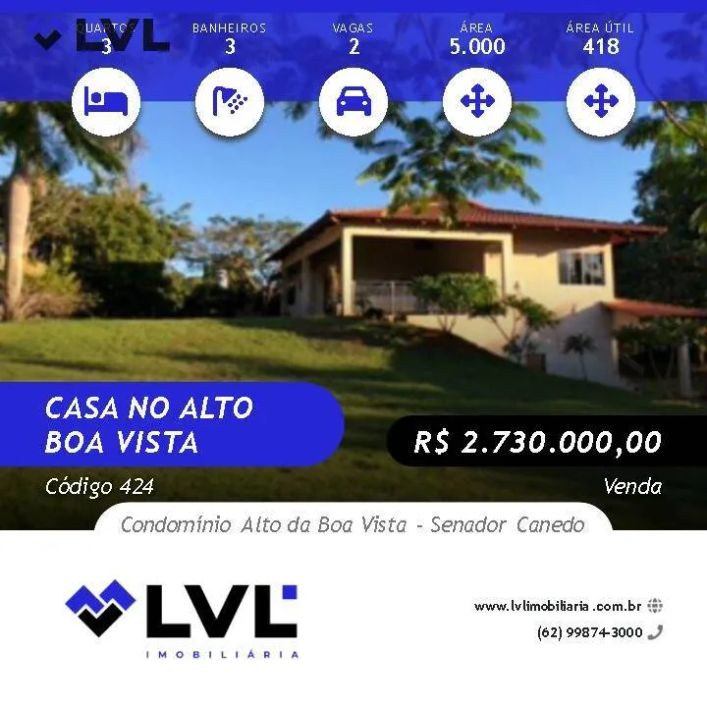 CASA NO COND. ALTO DA BOA VISTA - SENADOR CANEDO