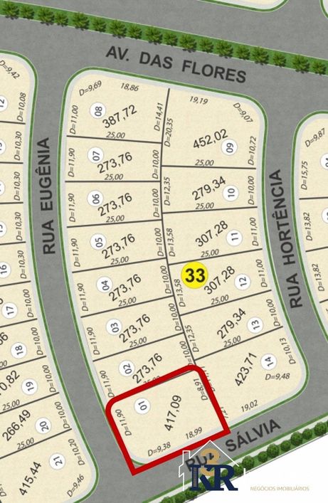 Lote no condominio Jardins com 417 metros em Senador Canedo