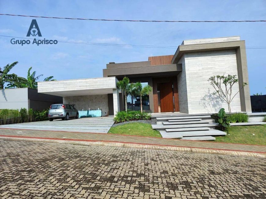 Casa térrea com 4 suítes, lareira e piscina, no condomínio ecopark bourbon em caçapava/SP