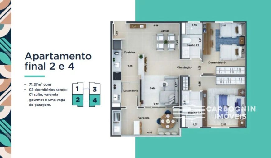 Apartamento a Venda no condomínio Cambuí na Vila Resende em Caçapava