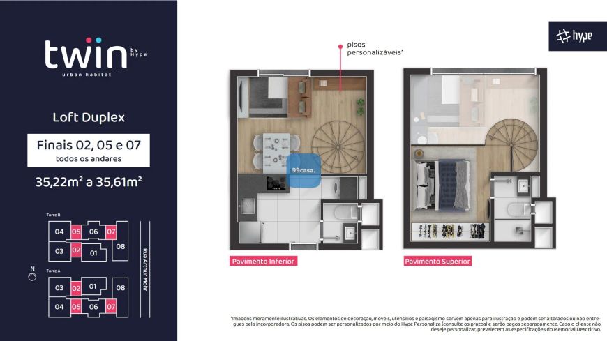 Loft novo à venda no Portão, em CURITIBA - PR