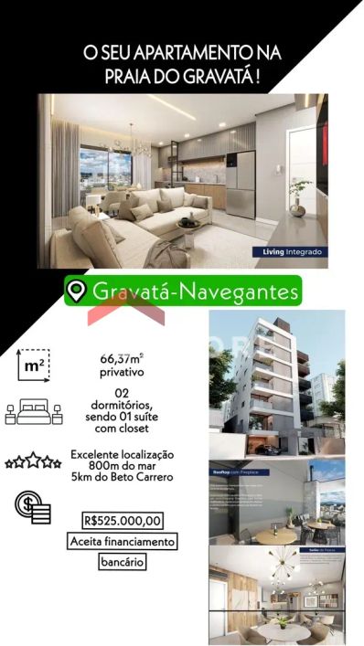 Apartamento em Rua Osmar Reiser - Gravatá - Navegantes/SC
