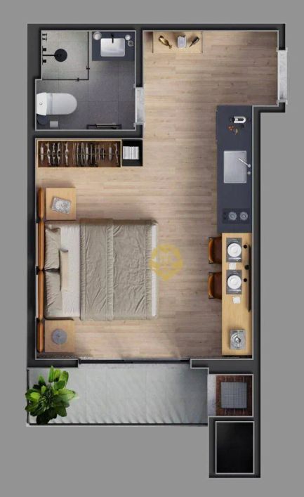 Studio com 1 dormitório à venda, 22 m² por R$ 250.000,00 - Cristo Rei - Curitiba/PR
