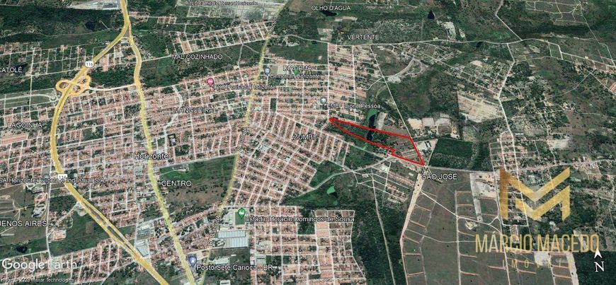 Terreno à venda, 126859 m² por R$ 5.074.390,00 - São José - Horizonte/CE