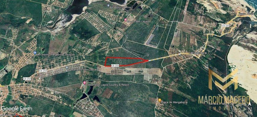 Terreno à venda, 379896 m² por R$ 6.078.336 - Jacarecoara - Cascavel/CE