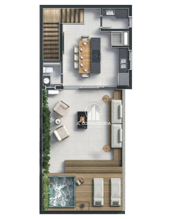 Apartamento Duplex com 3 dormitórios à venda, 107 m² por R$ 1.400.900,00 - Juvevê - Curitiba/PR