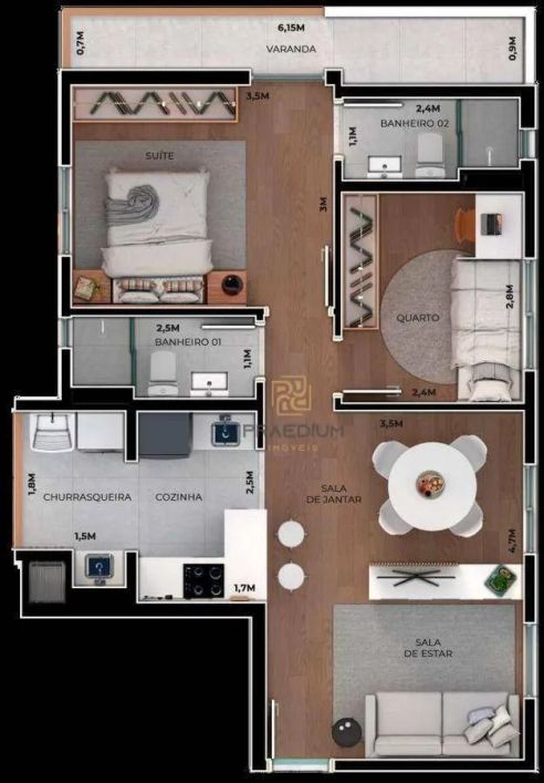 Apartamento à venda, 63 m² por R$ 558.000,00 - Boa Vista - Curitiba/PR