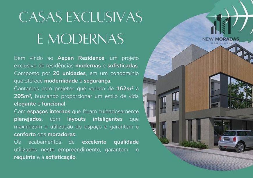 ASPEN RESIDENCE, Sobrado 3 dormitórios- Santa Felicidade