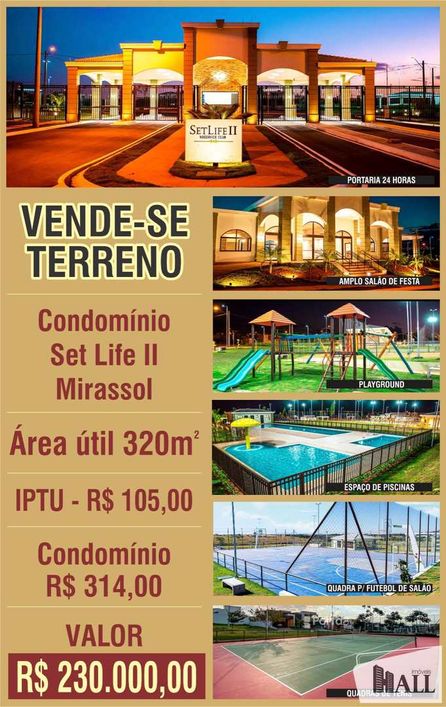 Terreno de Condomínio, Setlife Mirassol, Mirassol - R$ 230 mil, Cod: 13699