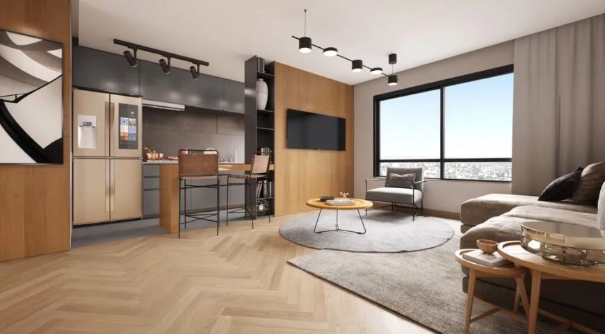 Empreendimento composto por 2 torres residenciais e um mini mall na entrada. 156 apartamentos no tot