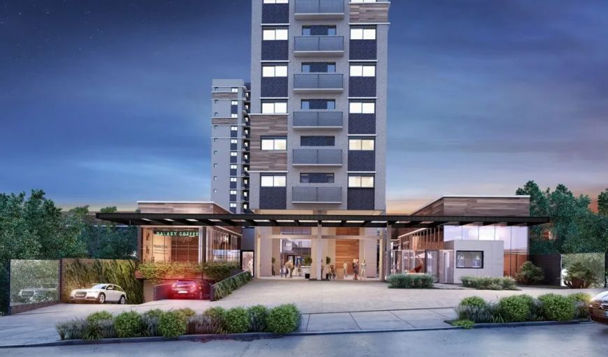 Empreendimento composto por 2 torres residenciais e um mini mall na entrada. 156 apartamentos no tot