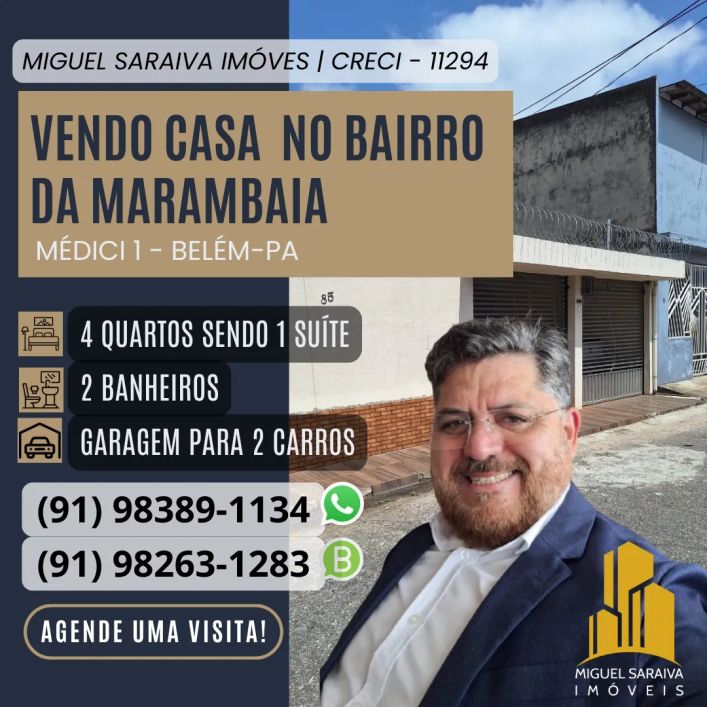 Sobrado para venda tem 360 metros quadrados com 4 quartos em Marambaia - Belém - PA