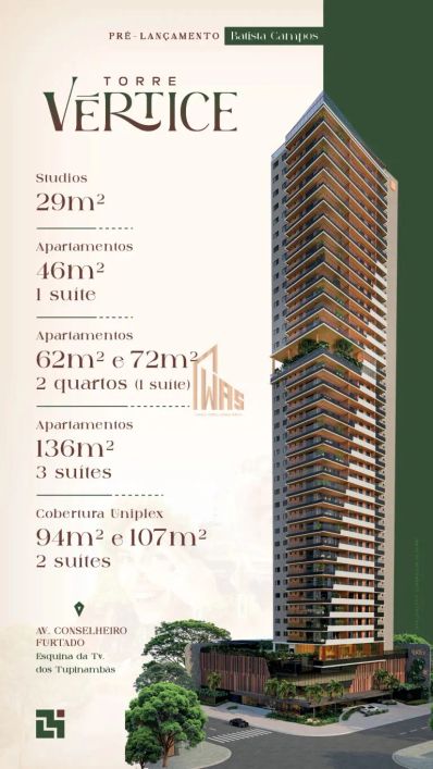 Apartamento Studio 29m² 1 quarto, 1 banheiro e 1 vaga de garagem!