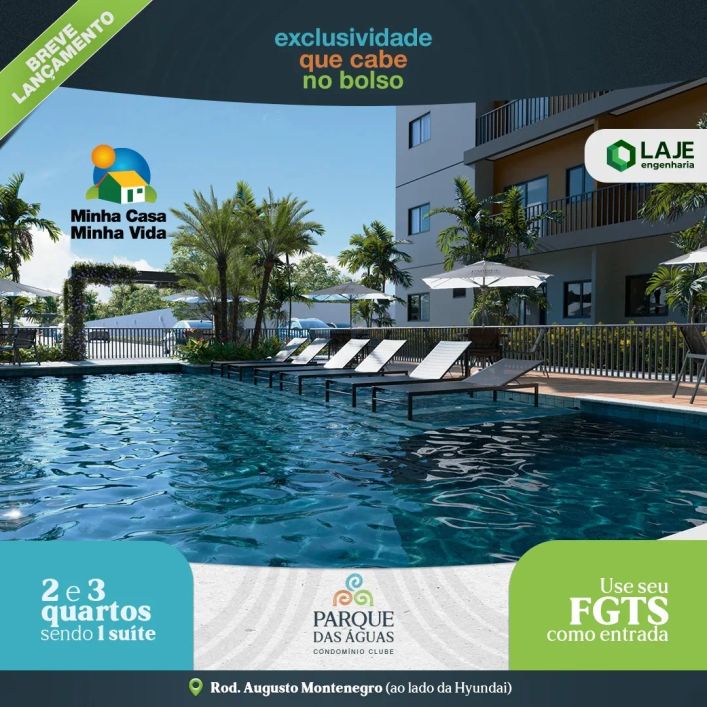 Vende apartamento no Parque das Águas a partir de R$ 319.000,00
