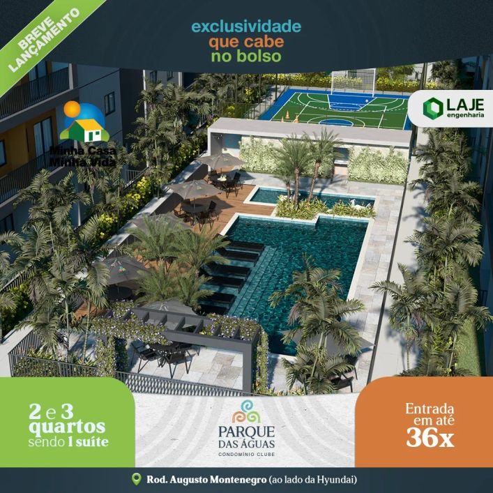 Vende apartamento no Parque das Águas a partir de R$ 319.000,00