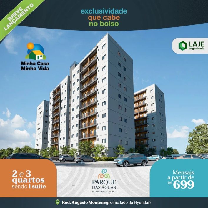 Vende apartamento no Parque das Águas a partir de R$ 319.000,00