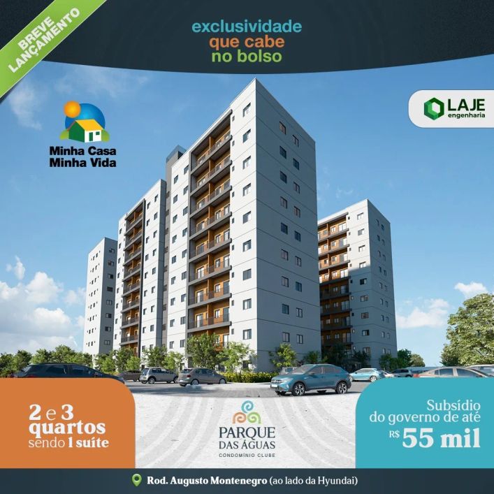 Vende apartamento no Parque das Águas a partir de R$ 319.000,00