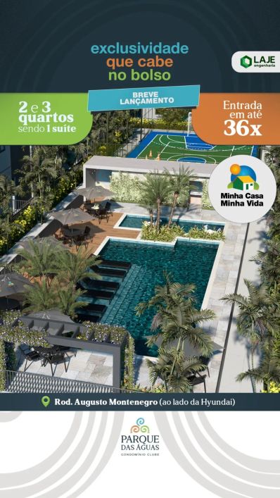 Vende apartamento no Parque das Águas a partir de R$ 319.000,00