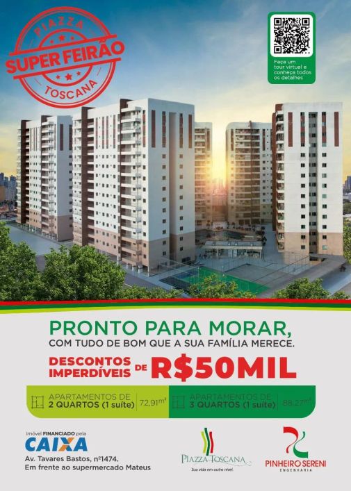 Piazza Toscana - pronto pra morar, desconto de 50 mil na sua unidade