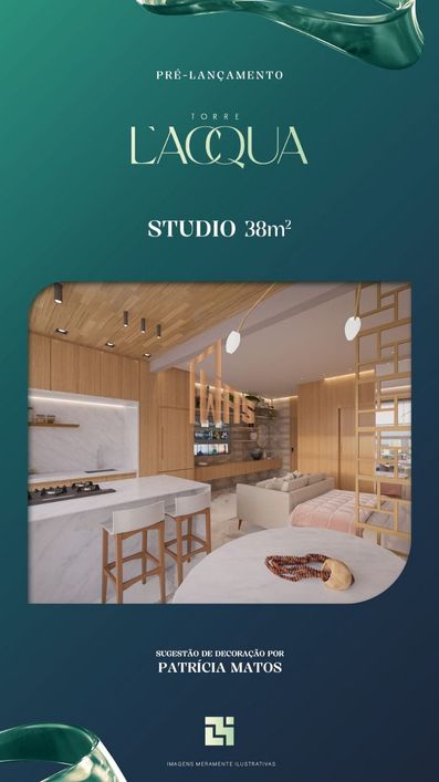 Torre L'acqua studio 38m² - excelente para investimento e moradia! Umarizal.