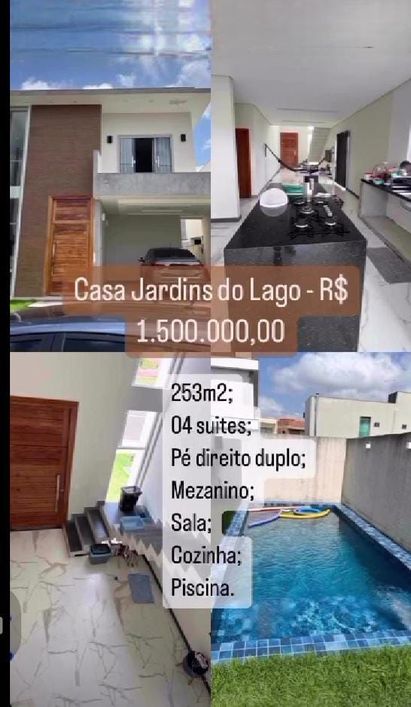 Casa no Jardins do Lago para venda possui 253 m² com 4 suítes em Coqueiro - Belém - PA
