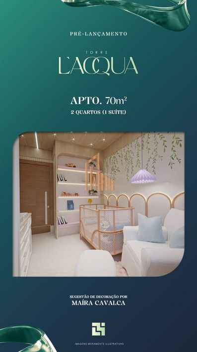 Torre L'acqua 70m² 2/4 sendo 1 suíte - Umarizal!!