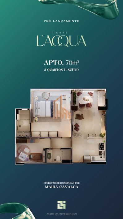 Torre L'acqua 70m² 2/4 sendo 1 suíte - Umarizal!!