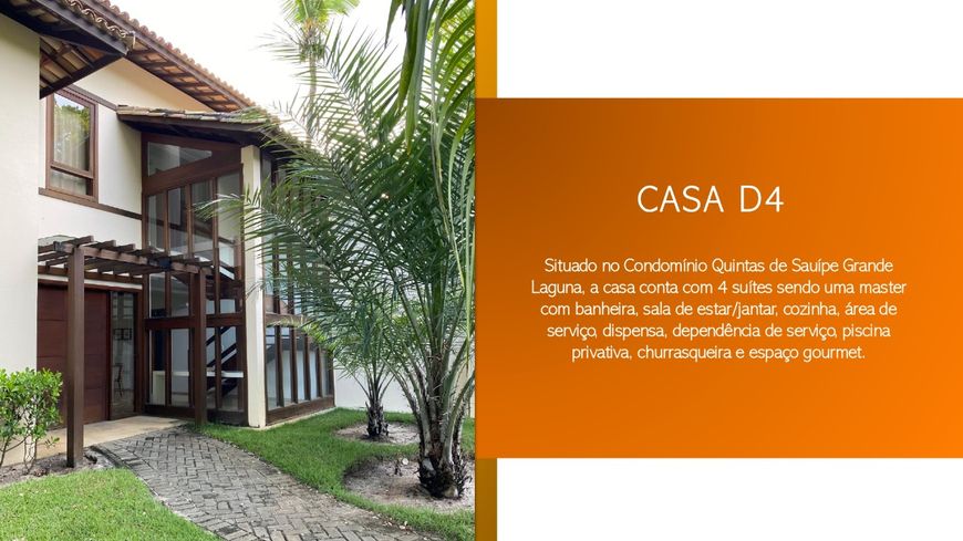 Quintas de Sauípe | Casa | Mobiliada | Piscina Privativa | 4 Suítes | 309m²