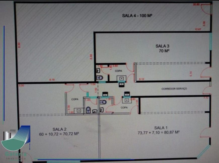 Sala Comercial para alugar, 70,72 m² - Centro de Jardinópolis