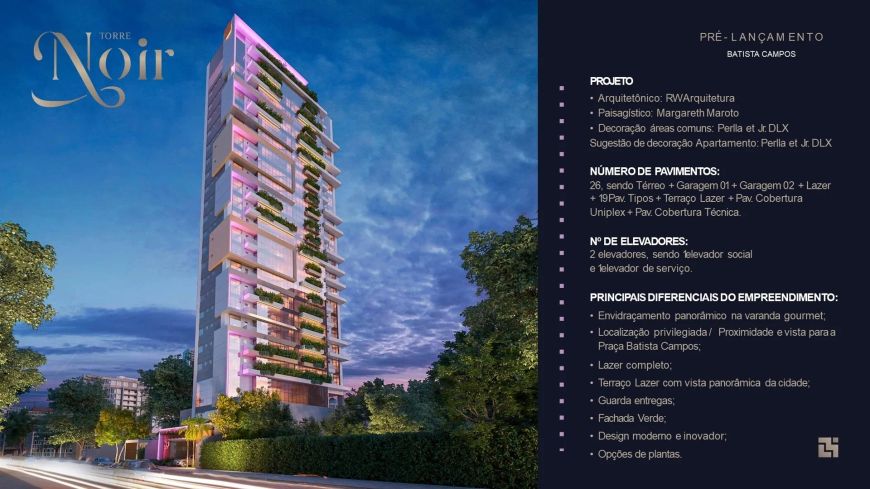 TORRE NOIR – Apartamento Novo de Alto Padrão no Coração do Umarizal