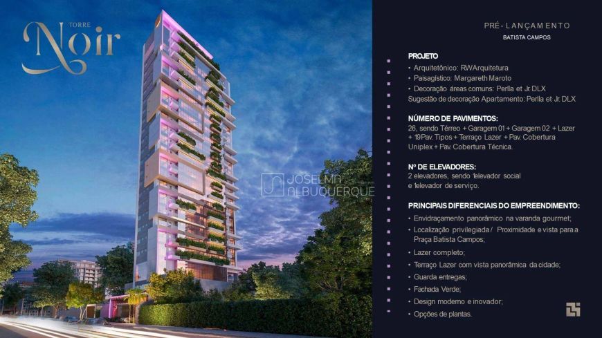 Torre Noir - Batista Campos - Venda - Apartamento com 3 suítes, 138 m² por R$ 1.656.000 - Batista Ca
