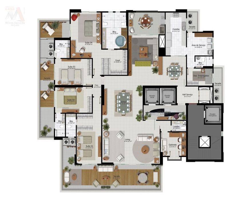 Lindo apartamento no Ed. Number One, novo, área condominial completa, bairro do Umarizal