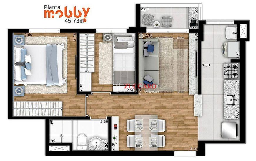 Apartamento com 2 dormitórios à venda, 45 m² por R$ 338.053,97 - Vila Galvão - Guarulhos/SP