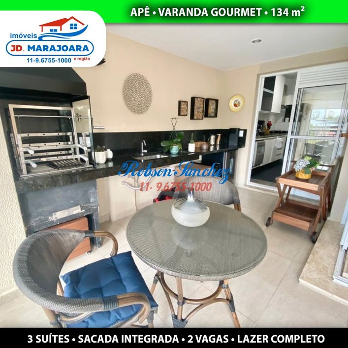 Apartamento a venda no Jardim Marajoara com 3 suítes, 2 vagas, 134m ², ♨️ Varanda Gourmet!!